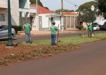 Troca de grama nos canteiros centrais de avenidas