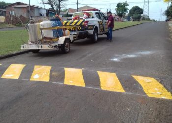 Diretran realiza pintura de quebra molas e faixas de pedestres