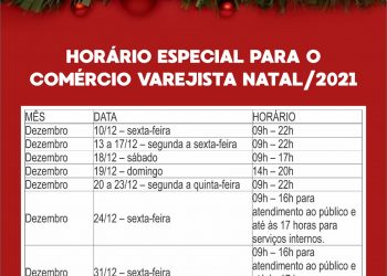 Campo Mourão divulga os horários especiais do comércio para o Natal
