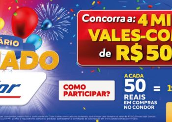 Condor sorteia 4 mil vales-compras para comemorar aniversário da rede