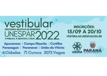 Unespar abre inscrições para o Vestibular 2022; são 3.072 vagas