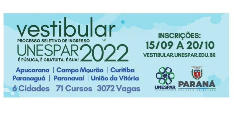Unespar abre inscrições para o Vestibular 2022; são 3.072 vagas