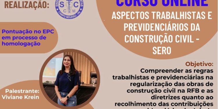 SinConCam: Aspectos trabalhistas e previdenciários da construção civil será tema de curso