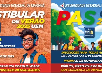 Com 1,5 mil vagas, UEM divulga os editais do Vestibular de Verão e PAS 2025