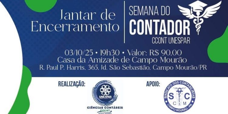 Jantar vai encerrar a Semana do Contador