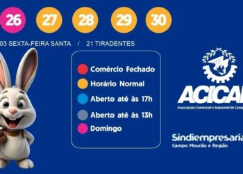 Acicam/Sindiempresarial divulgam calendário do comércio para abril