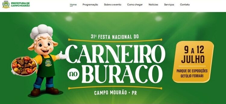 Programação da Festa Nacional do Carneiro no Buraco está disponível no site oficial